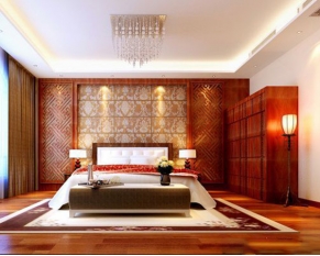 中式风格三居室卧室装修