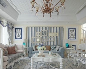 地中海风格华美纯白客厅装修效果图