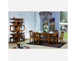 木浥中式北欧实木餐桌乌金
