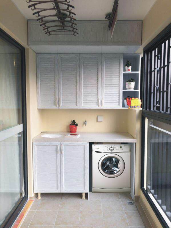 阳台洗衣机柜贮物柜防水柜铝合金柜水槽柜
