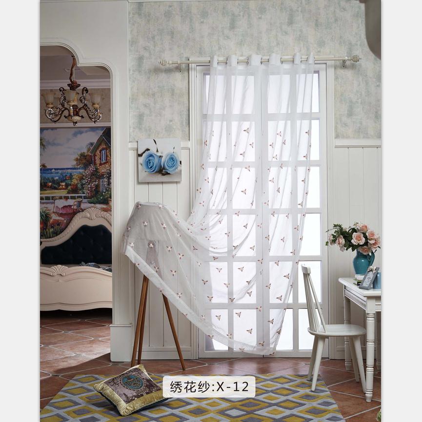 窗帘纱帘布白纱薄窗纱布料成品落地白色沙飘窗简约阳台纱